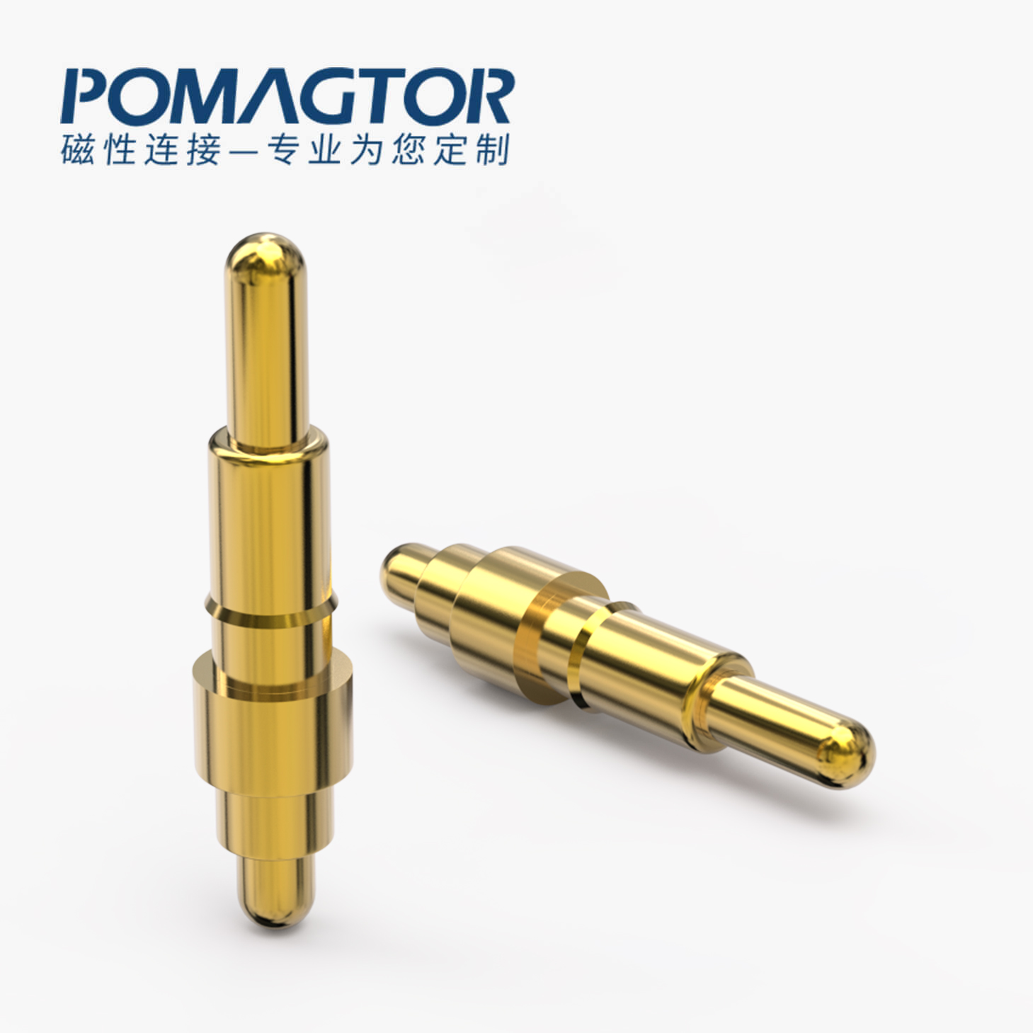 弹簧针 双头式：电镀黄铜Au1u，电压12V，电流1A，弹力10000次+，工作温度-40°~150°