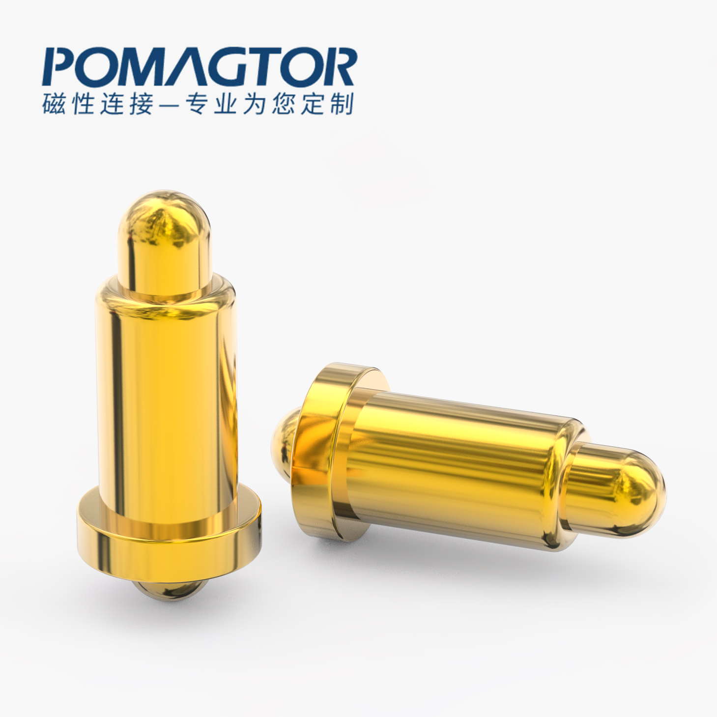 弹簧针 双头式：电镀黄铜Au1u，电压12V，电流1A，弹力10000次+，工作温度-40°~150°