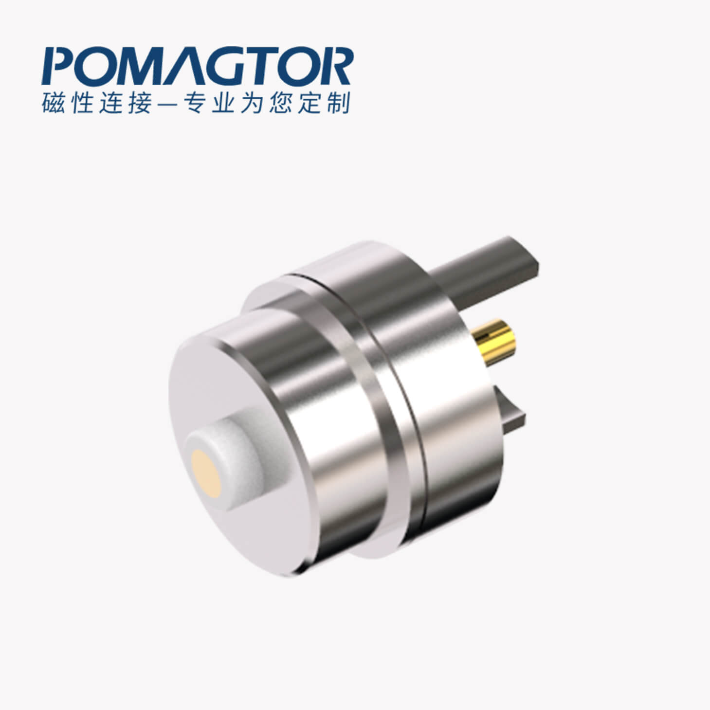 磁吸连接器 圆形磁性系列：2PIN，电镀黄铜Au3u，电压5V，电流1.5A，按压行程0.8mm:60gfMax，弹力10000次+，工作温度-30°~85°