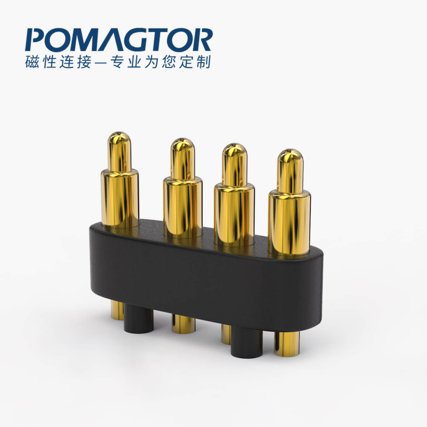 弹簧针连接器 DIP式：4PIN，电镀黄铜Au10u，电压12V，电流1.5A，工作行程0.95mm:120gfMax，弹力30000次+，工作温度-30°~85°