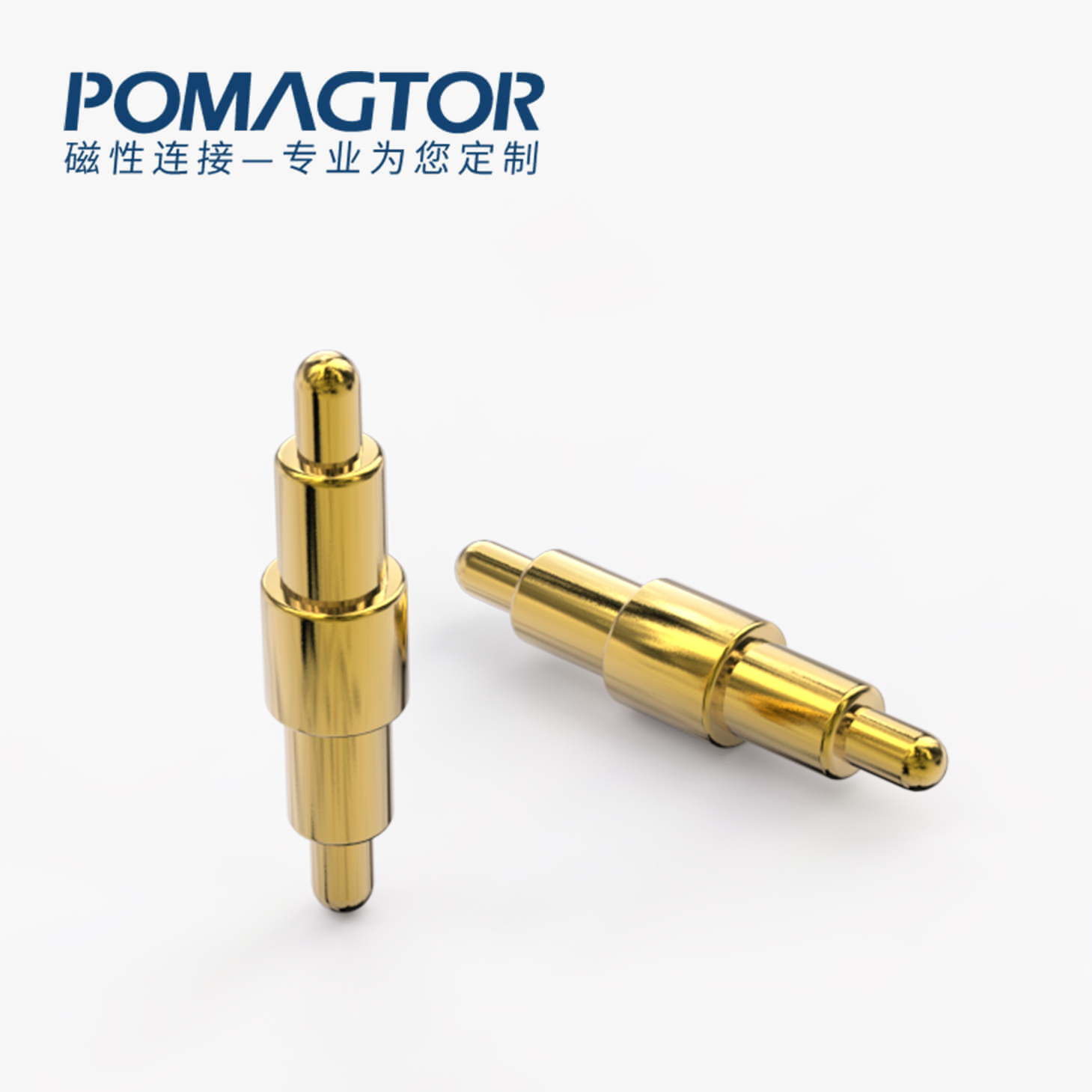 弹簧针 双头式：电镀黄铜Au1u，电压12V，电流1A，弹力10000次+，工作温度-40°~150°