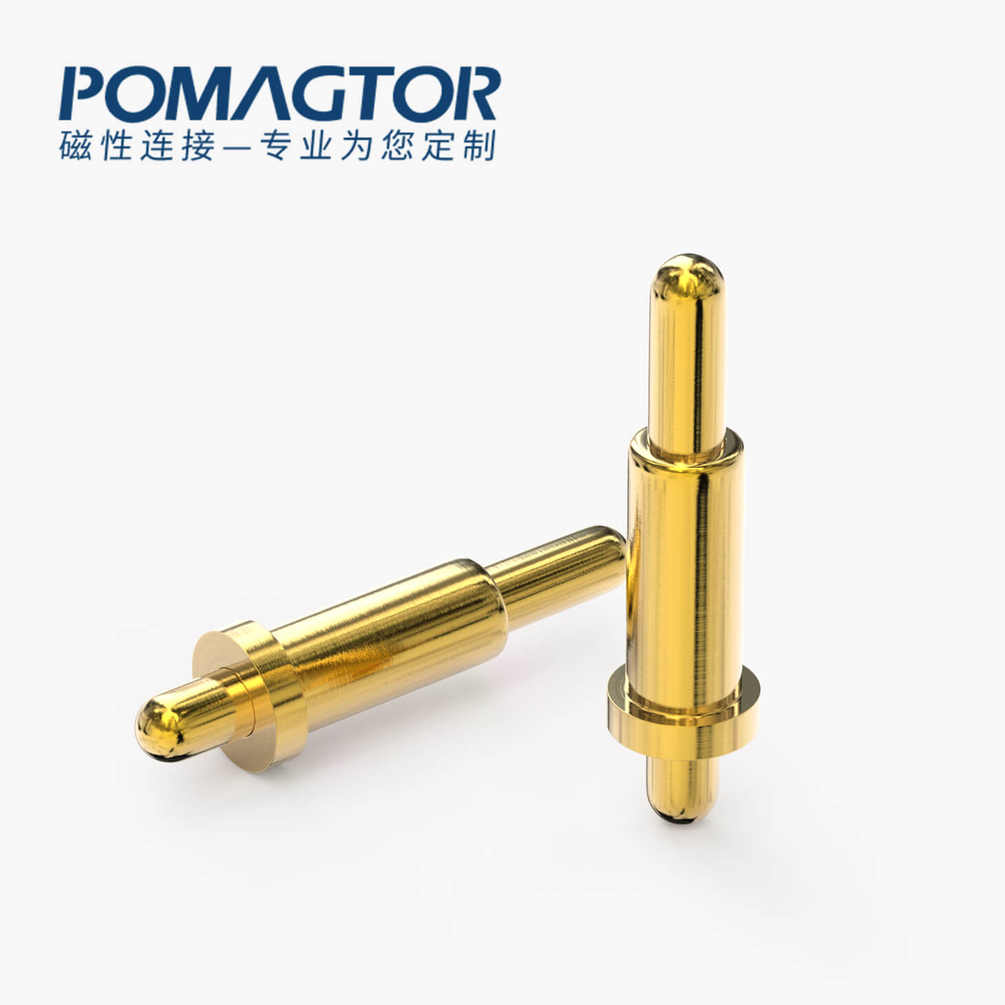 弹簧针 双头式：电镀黄铜Au1u，电压12V，电流1A，弹力10000次+，工作温度-40°~150°