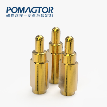 弹簧针 侧帖式：电镀黄铜Au3u，电压12V，电流1A，工作行程0.8mm:150gfMax，弹力10000次+，工作温度-30°~85°
