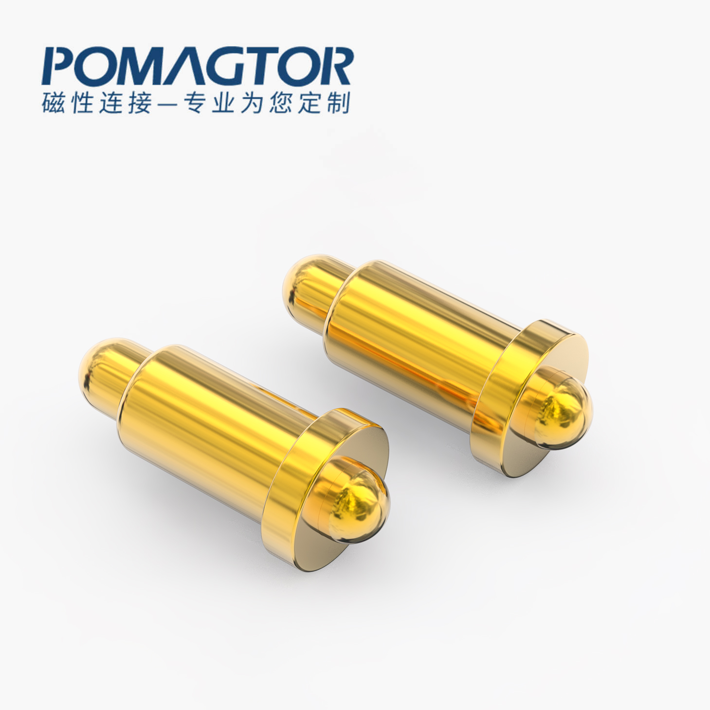 弹簧针 双头式：电镀黄铜Au1u，电压12V，电流1A，弹力10000次+，工作温度-40°~150°