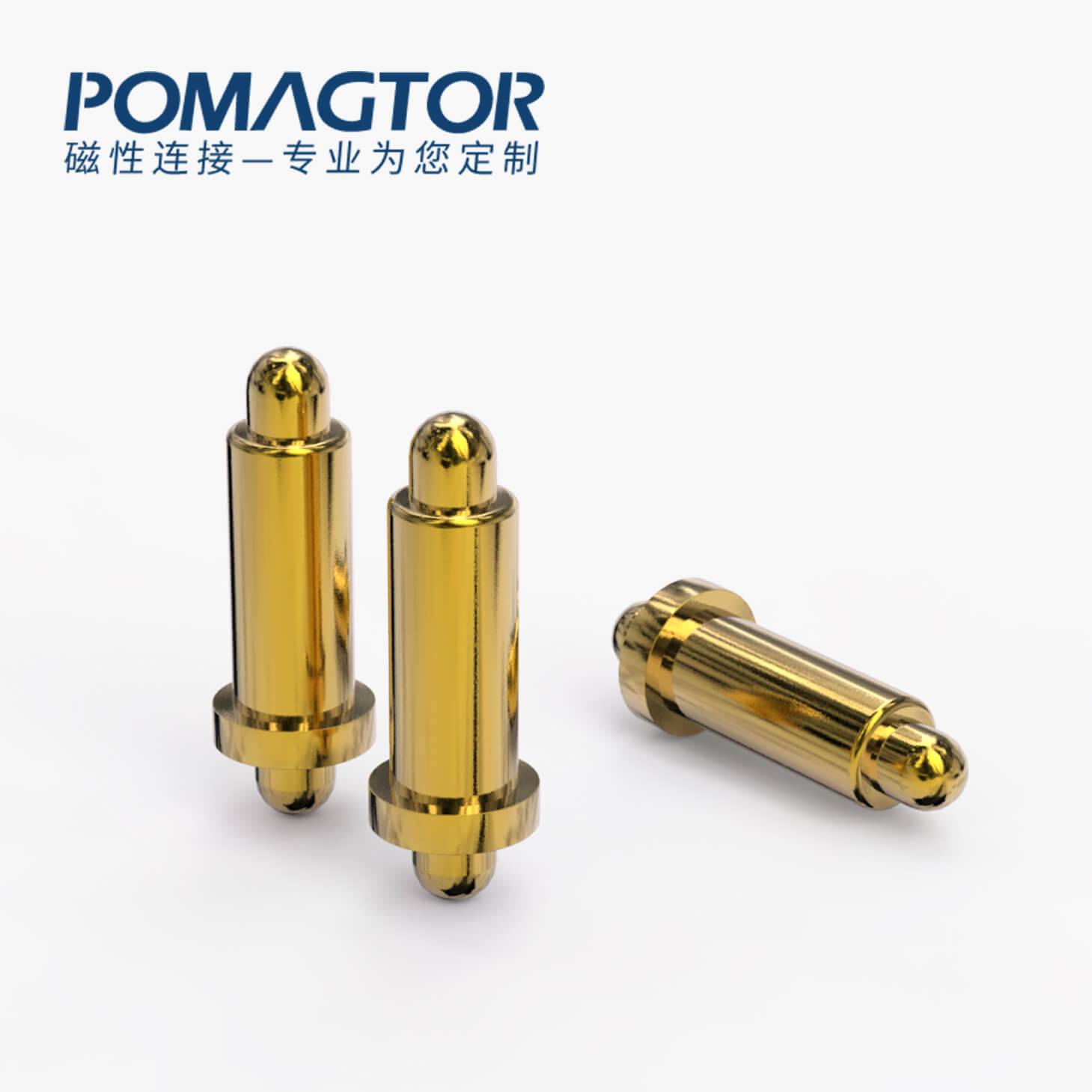 弹簧针 双头式：电镀黄铜Au1u，电压12V，电流1A，弹力10000次+，工作温度-40°~150°