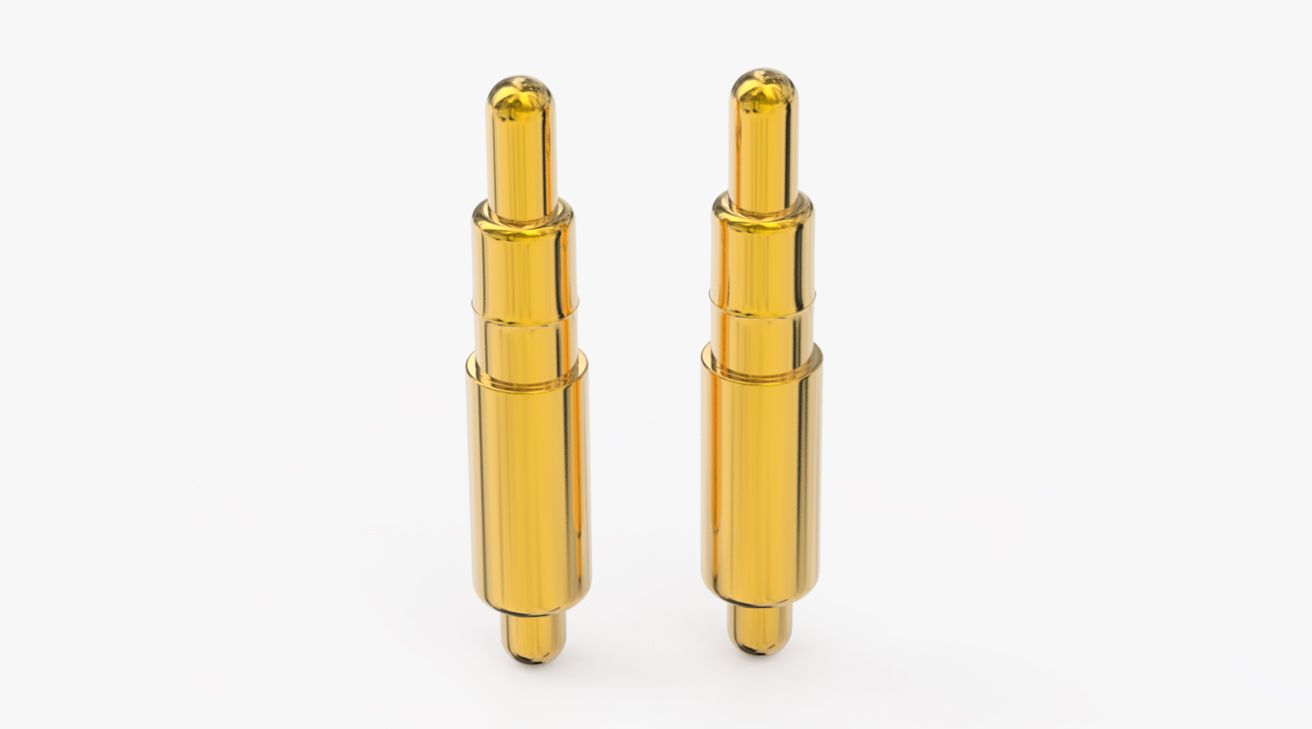 弹簧针 双头式：电镀黄铜Au1u，电压12V，电流1A，弹力10000次+，工作温度-40&deg;~150&deg;