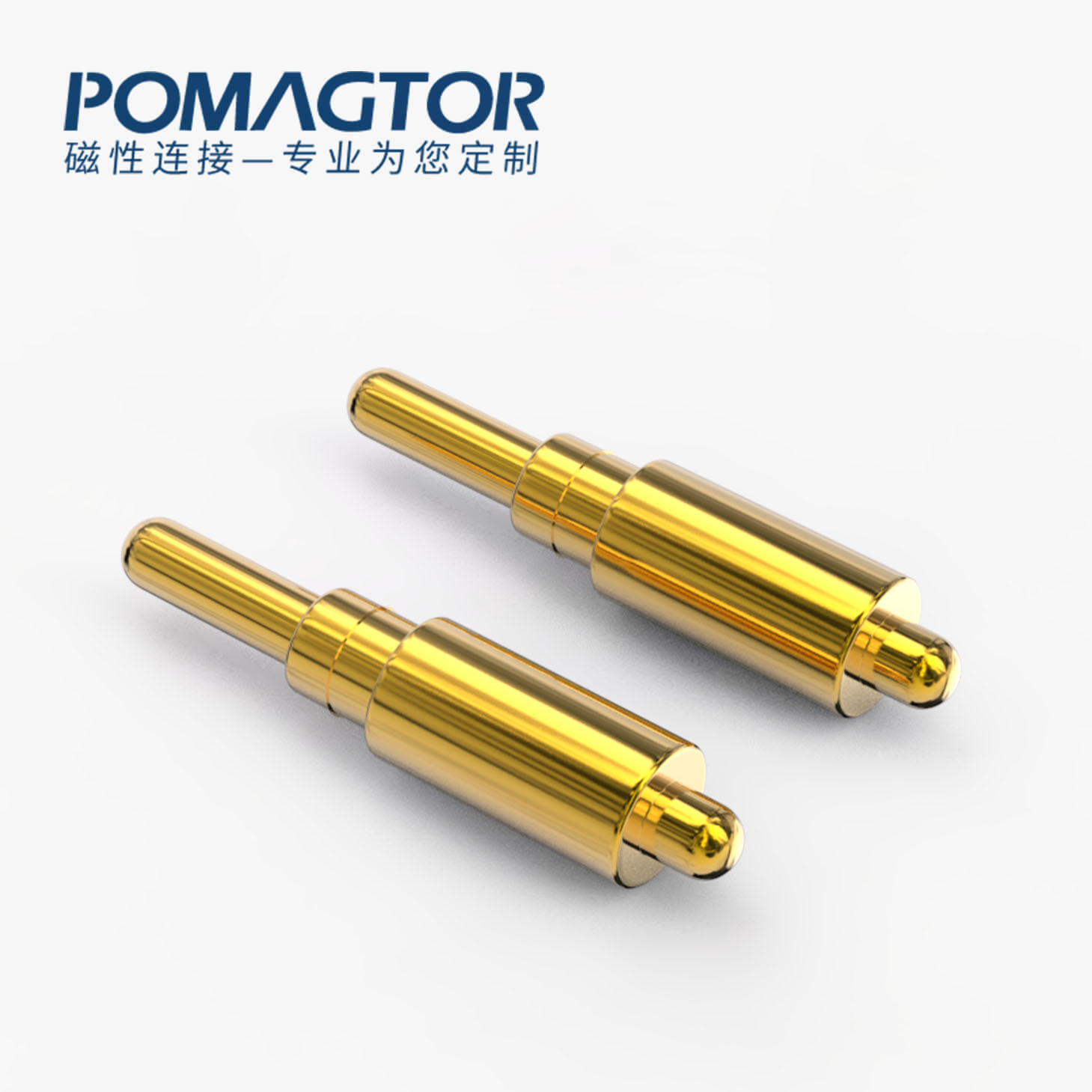 弹簧针 双头式：电镀黄铜Au1u，电压12V，电流1A，弹力10000次+，工作温度-40°~150°