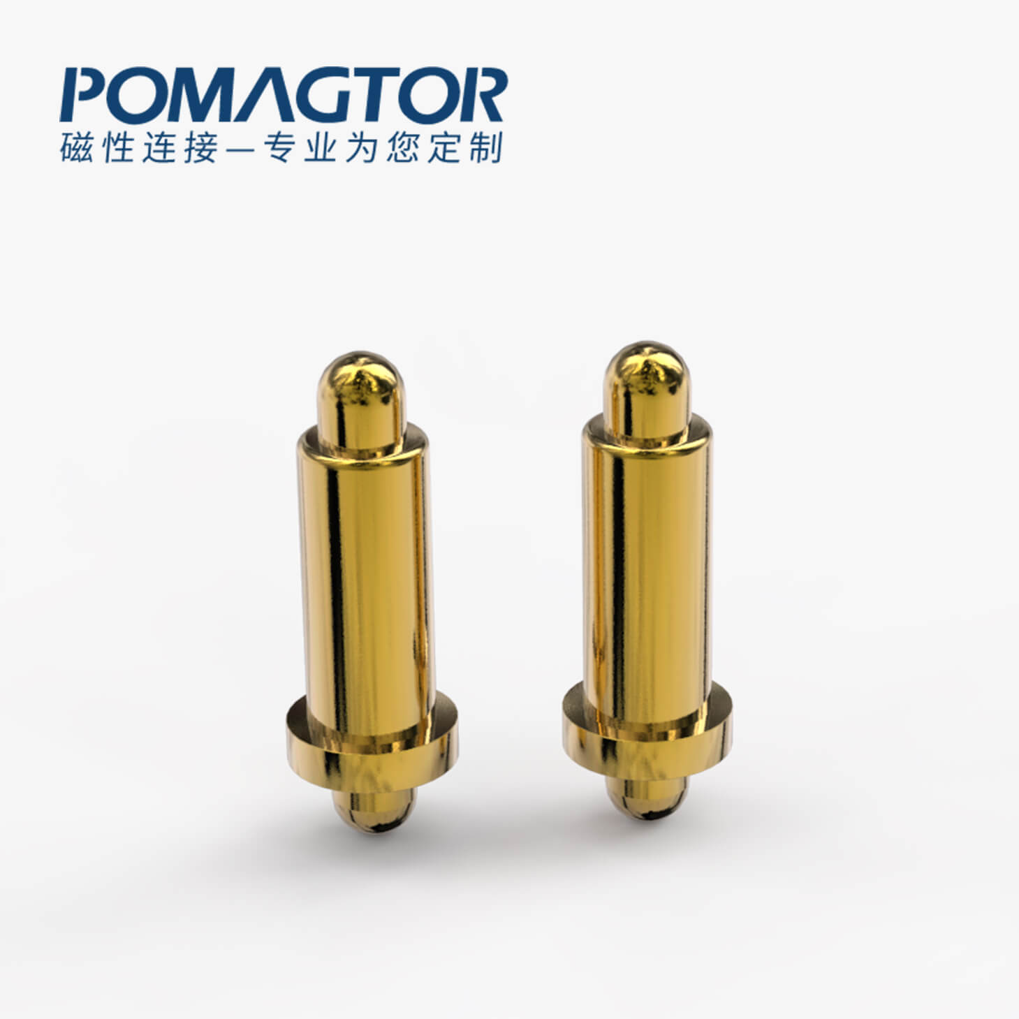 弹簧针 双头式：电镀黄铜Au1u，电压12V，电流1A，弹力10000次+，工作温度-40°~150°