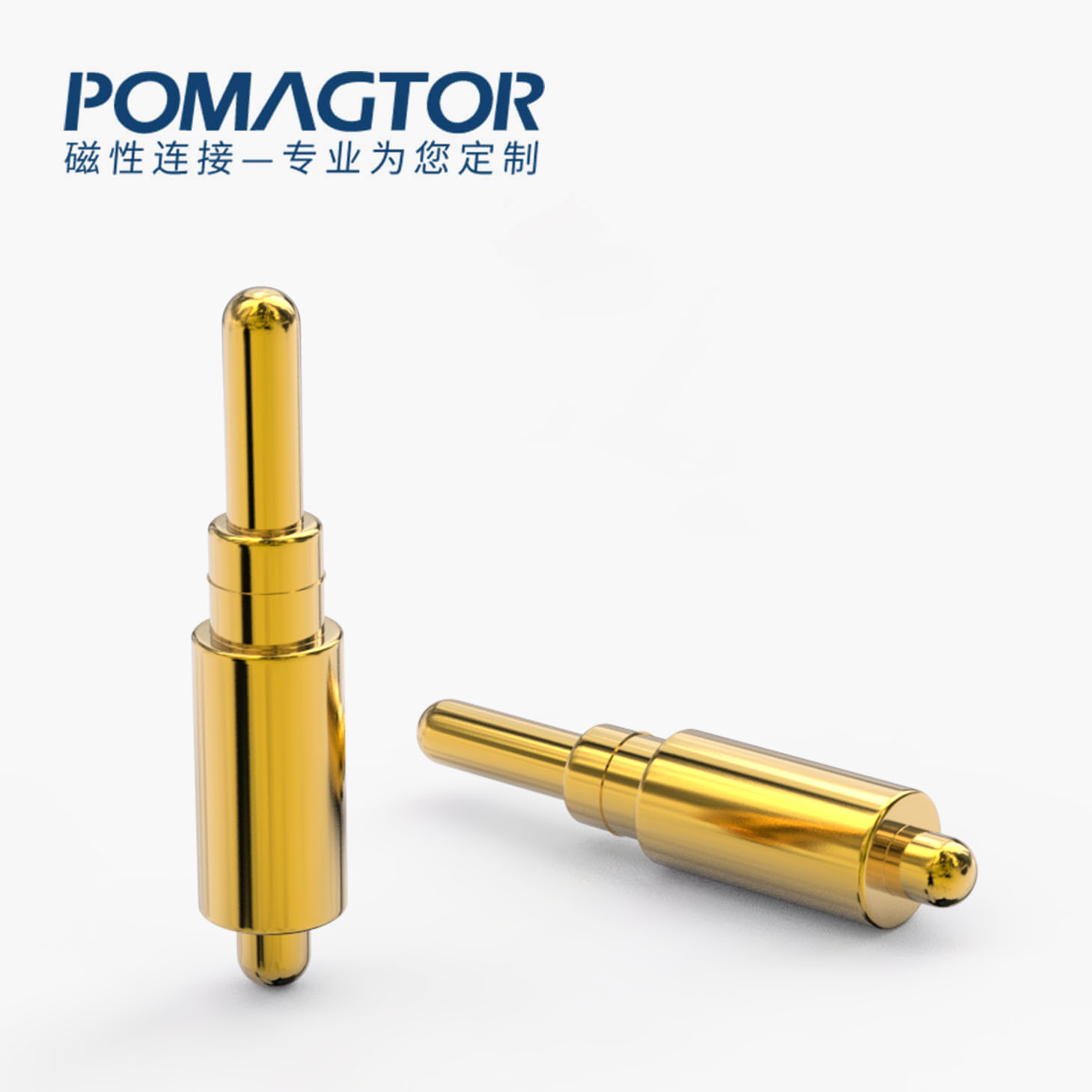 弹簧针 双头式：电镀黄铜Au1u，电压12V，电流1A，弹力10000次+，工作温度-40°~150°