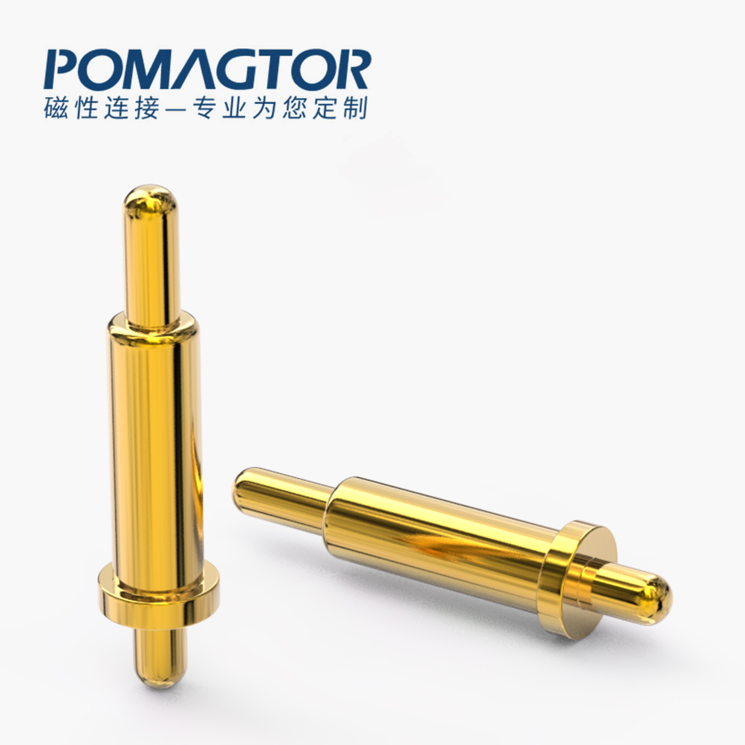 弹簧针 双头式：电镀黄铜Au1u，电压12V，电流1A，弹力10000次+，工作温度-40°~150°