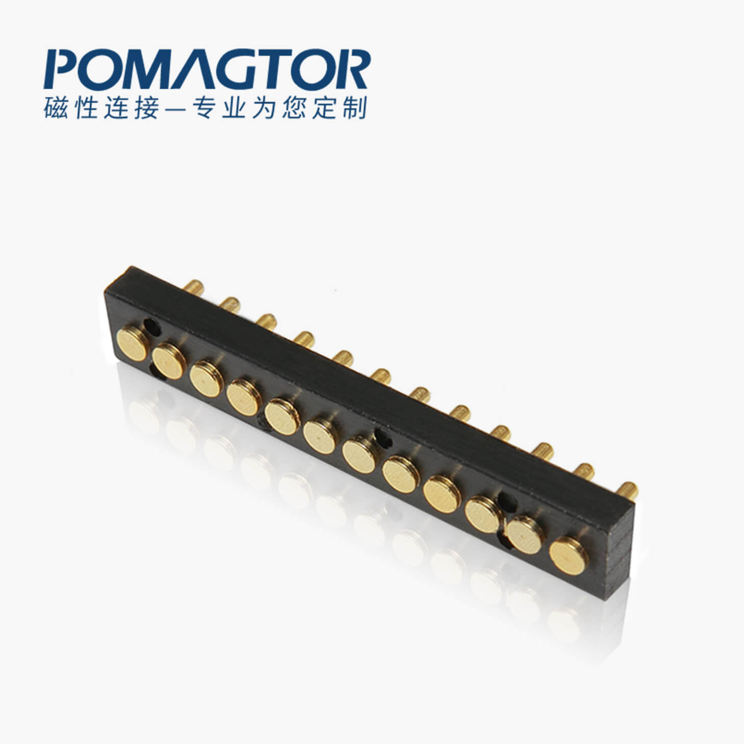 弹簧针连接器 SMT式：12PIN，电镀黄铜Au1u，电压12V，电流1.2A，工作行程1.0mm:150gfMax，弹力30000次+，工作温度-30°~85°