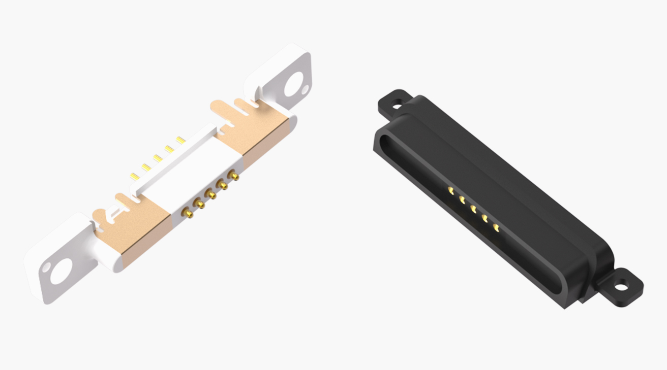 磁吸连接器 其他类：5PIN，电镀黄铜Au10u，电压12V，电流1.5A，工作行程1.1mm:80&plusmn;20gf，弹力20000次+，工作温度-30&deg;~85&deg;