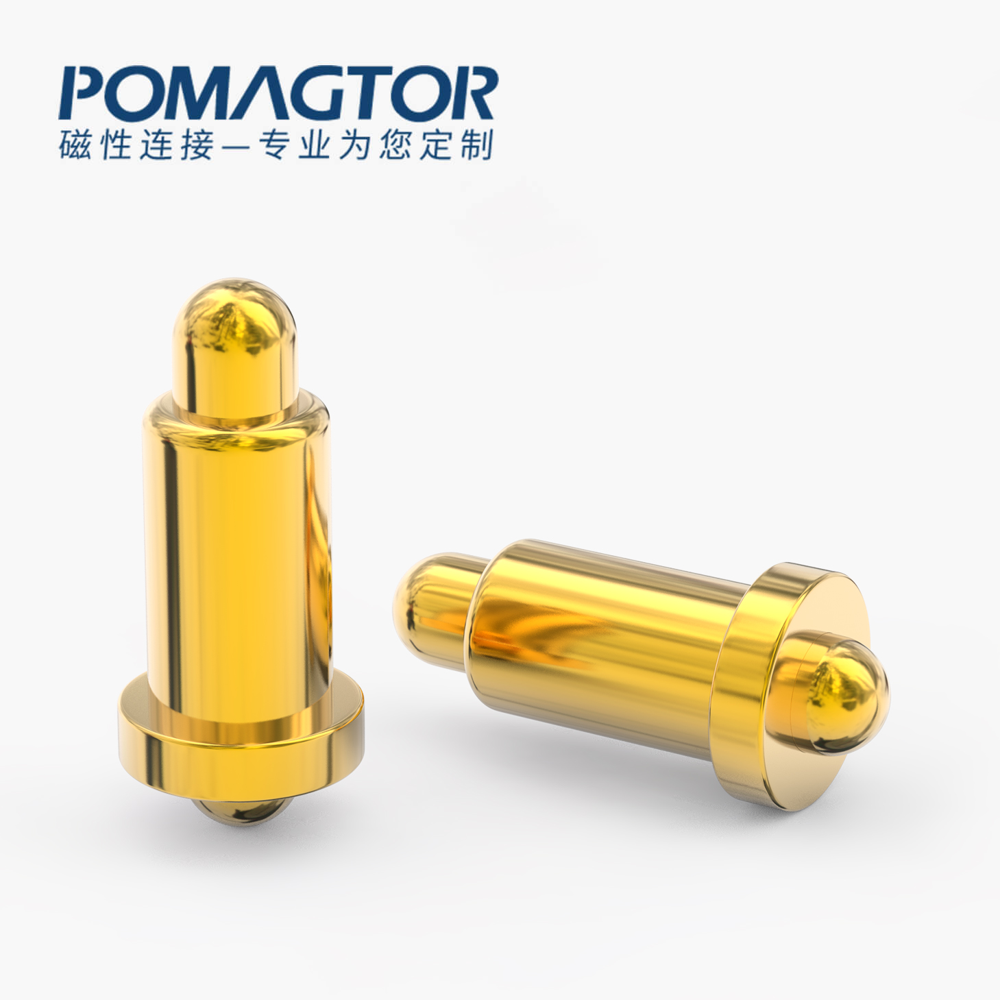 弹簧针 双头式：电镀黄铜Au1u，电压12V，电流1A，弹力10000次+，工作温度-40°~150°