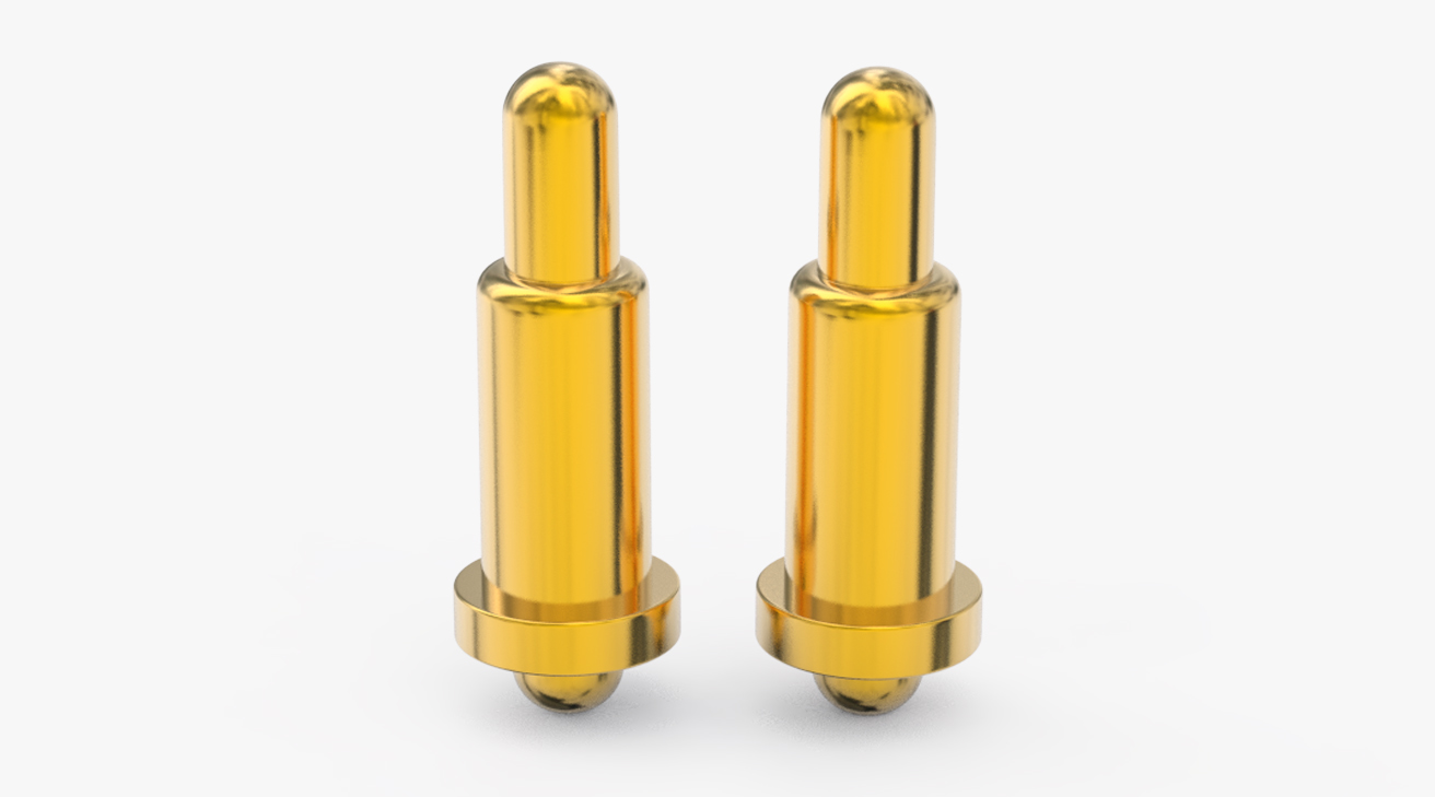 弹簧针 双头式：电镀黄铜Au1u，电压12V，电流1A，弹力10000次+，工作温度-40&deg;~150&deg;