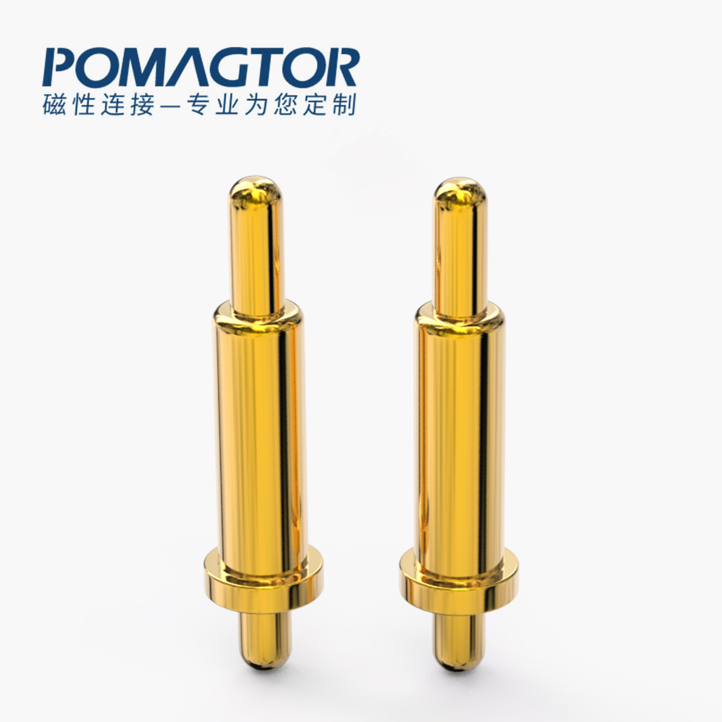 弹簧针 双头式：电镀黄铜Au1u，电压12V，电流1A，弹力10000次+，工作温度-40°~150°