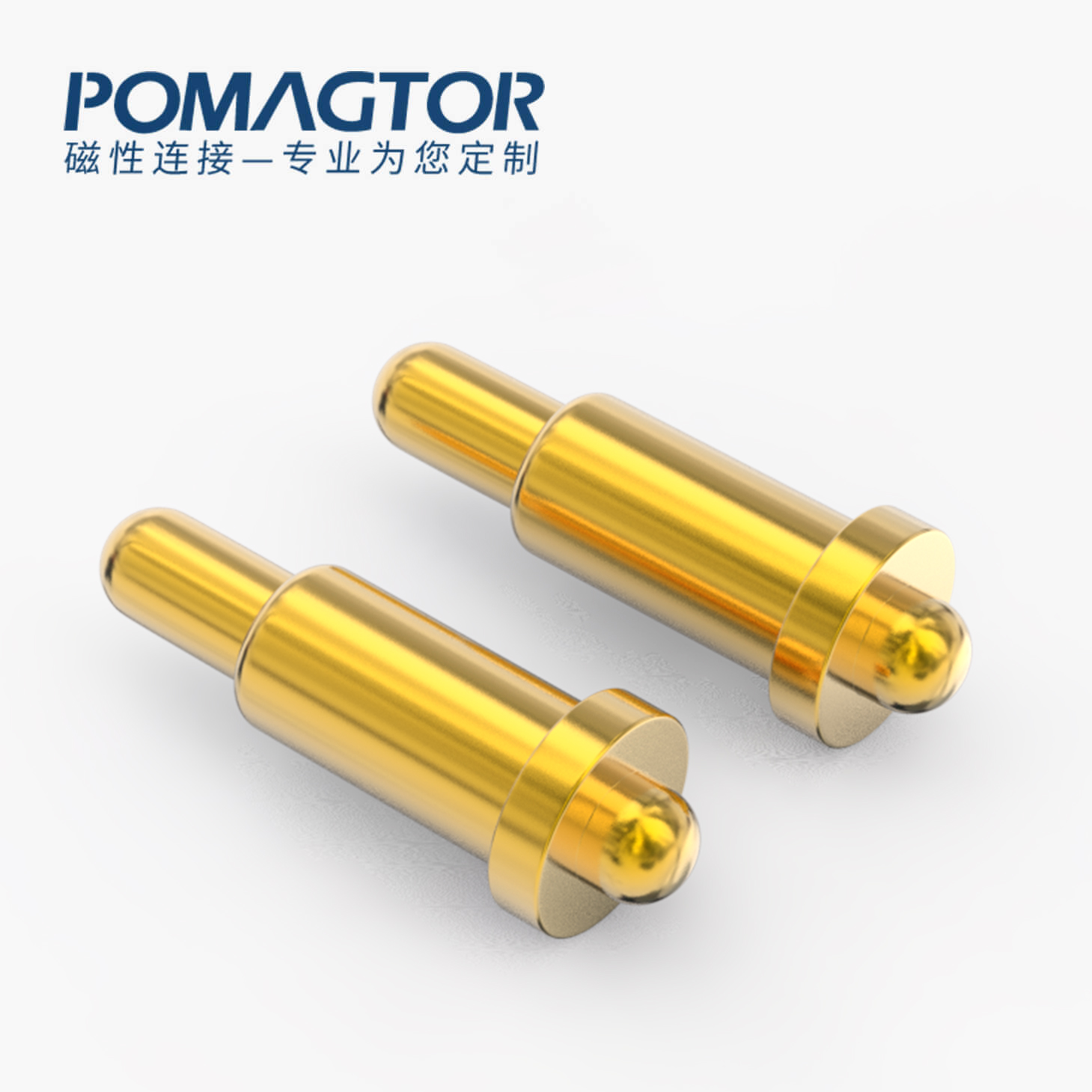 弹簧针 双头式：电镀黄铜Au1u，电压12V，电流1A，弹力10000次+，工作温度-40°~150°