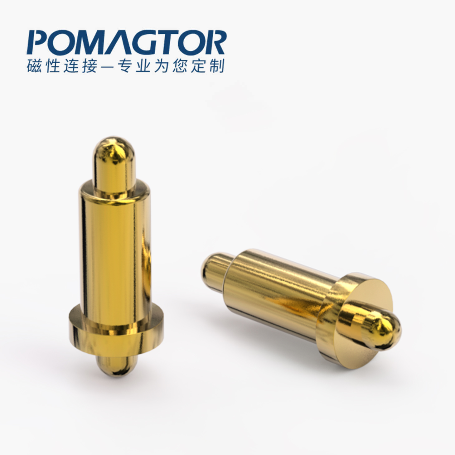 弹簧针 双头式：电镀黄铜Au1u，电压12V，电流1A，弹力10000次+，工作温度-40°~150°