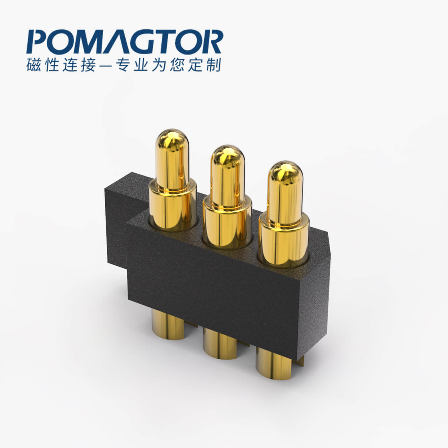 弹簧针连接器 侧帖式：3PIN，电镀黄铜Au3u，电压12V，电流4.5A，工作行程1.2mm:70gfMax，弹力30000次+，工作温度-30°~85°
