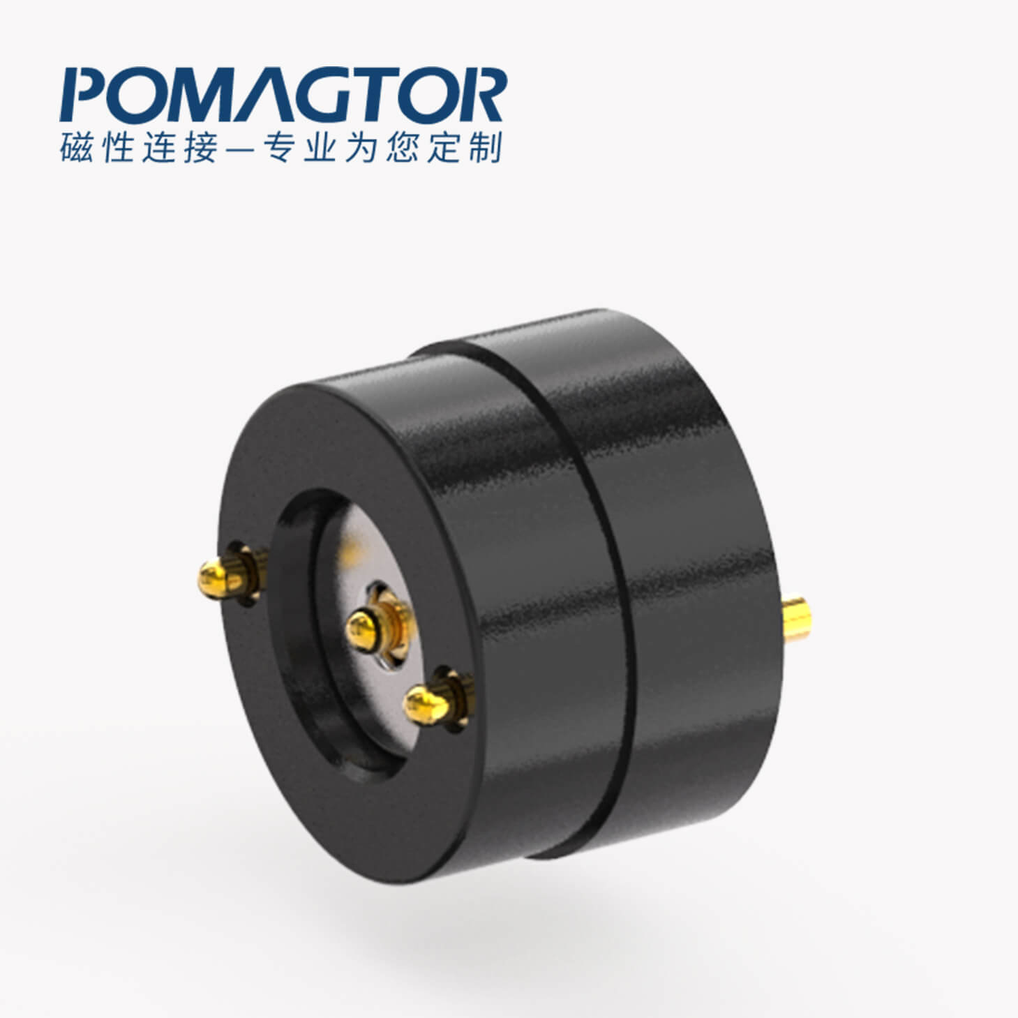 磁吸连接器 圆形磁性系列：2PIN，黄铜Au3u，电压5V，电流2A，工作温度-30°~85°