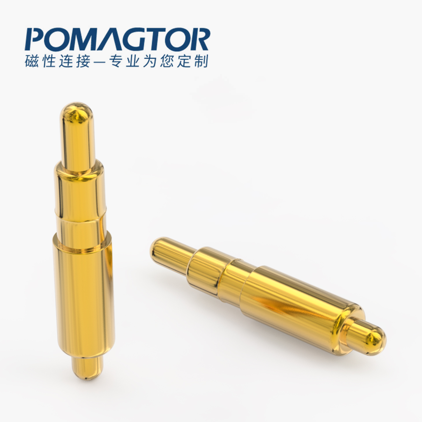 弹簧针 双头式：电镀黄铜Au1u，电压12V，电流1A，弹力10000次+，工作温度-40°~150°