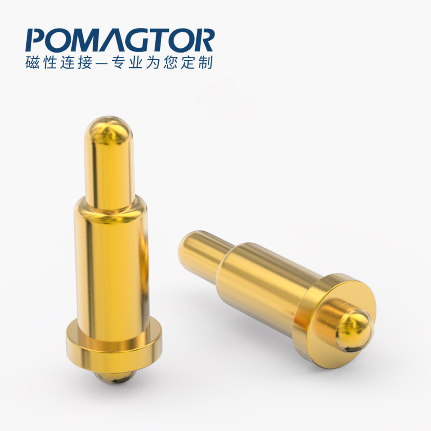 弹簧针 双头式：电镀黄铜Au1u，电压12V，电流1A，弹力10000次+，工作温度-40°~150°