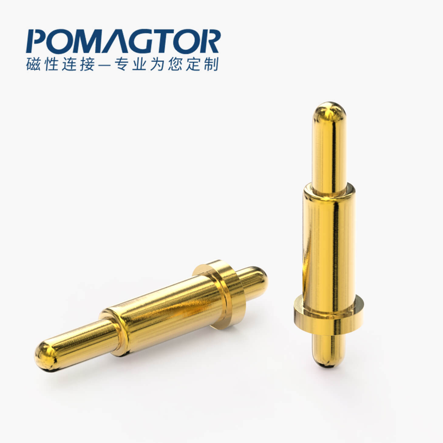 弹簧针 双头式：电镀黄铜Au1u，电压12V，电流1A，弹力10000次+，工作温度-40°~150°