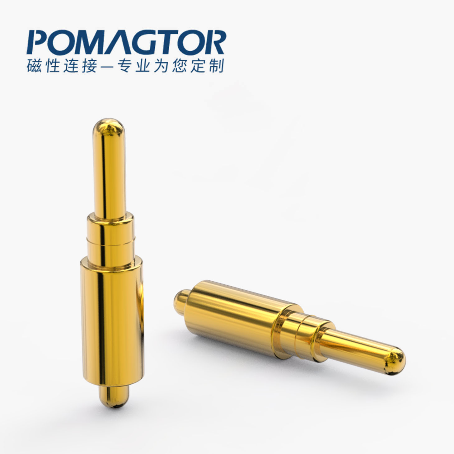 弹簧针 双头式：电镀黄铜Au1u，电压12V，电流1A，弹力10000次+，工作温度-40°~150°