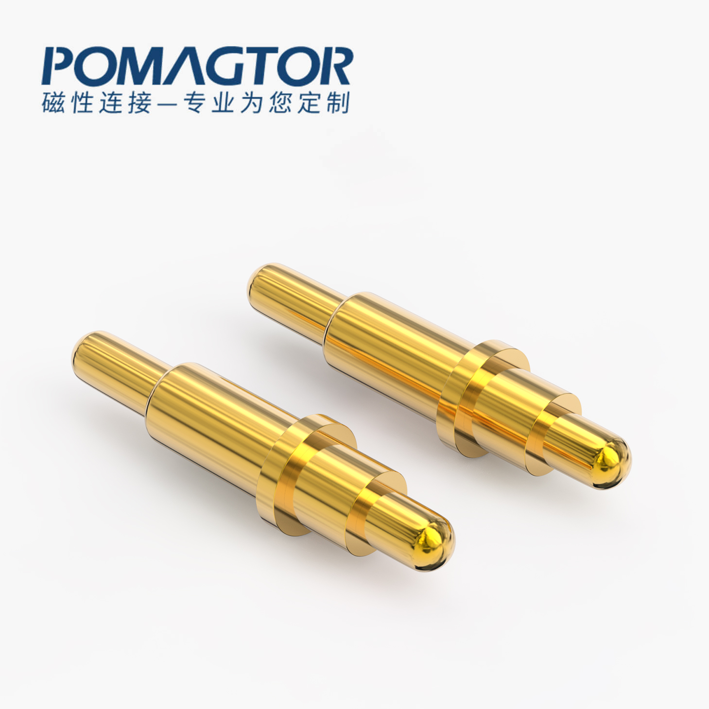 弹簧针 双头式：电镀黄铜Au1u，电压12V，电流1A，弹力10000次+，工作温度-40°~150°
