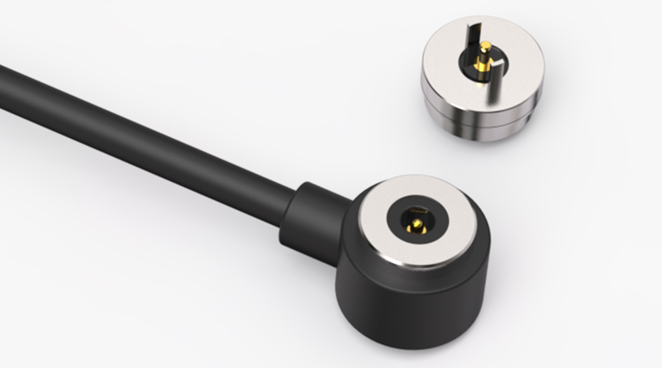 磁吸数据线 圆形磁性系列：2PIN，电镀黄铜Au5u，电压5V，电流3A，工作行程0.8mm:60gfMax，弹力10000次+，工作温度-30&deg;~85&deg;