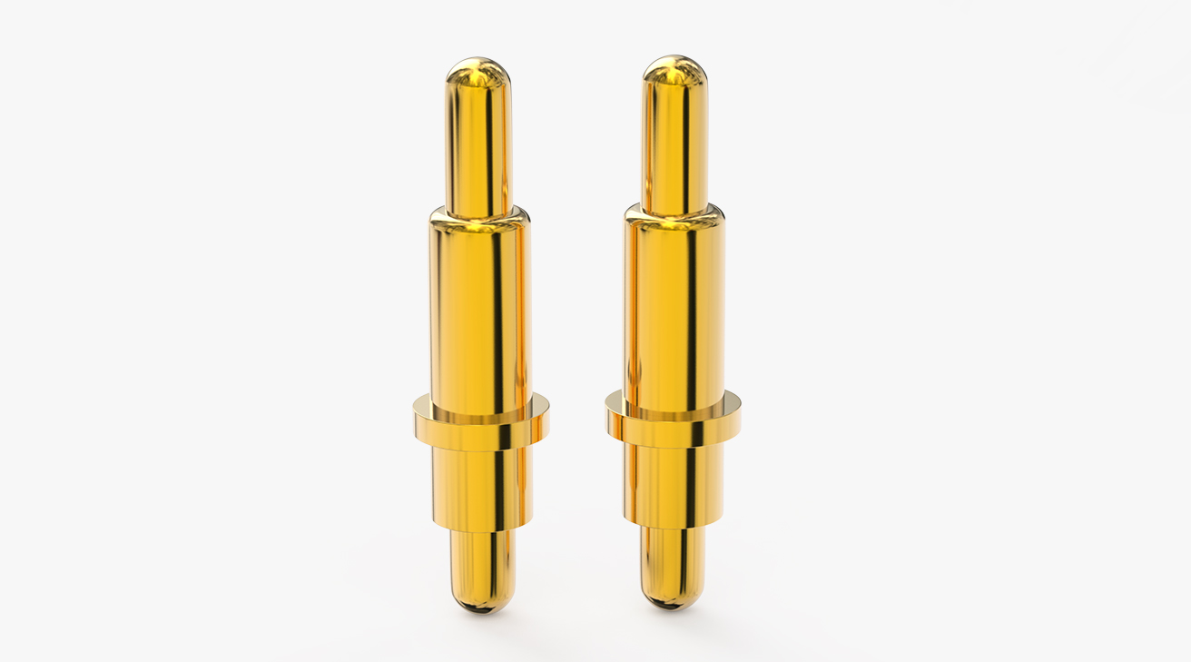 弹簧针 双头式：电镀黄铜Au1u，电压12V，电流1A，弹力10000次+，工作温度-40&deg;~150&deg;