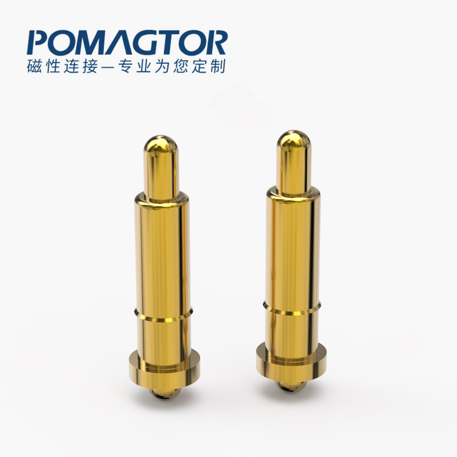 弹簧针 双头式：电镀黄铜Au1u，电压12V，电流1A，弹力10000次+，工作温度-40°~150°