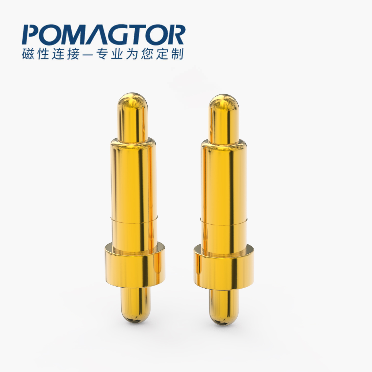 弹簧针 双头式：电镀黄铜Au1u，电压12V，电流1A，弹力10000次+，工作温度-40°~150°