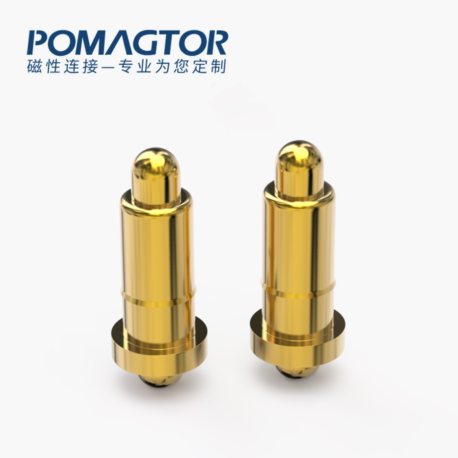弹簧针 双头式：电镀黄铜Au1u，电压12V，电流1A，弹力10000次+，工作温度-40°~150°