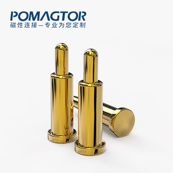 弹簧针 SMT式：电镀黄铜Au1u，电压12V，电流1A，弹力10000次+，工作温度-40°~150°