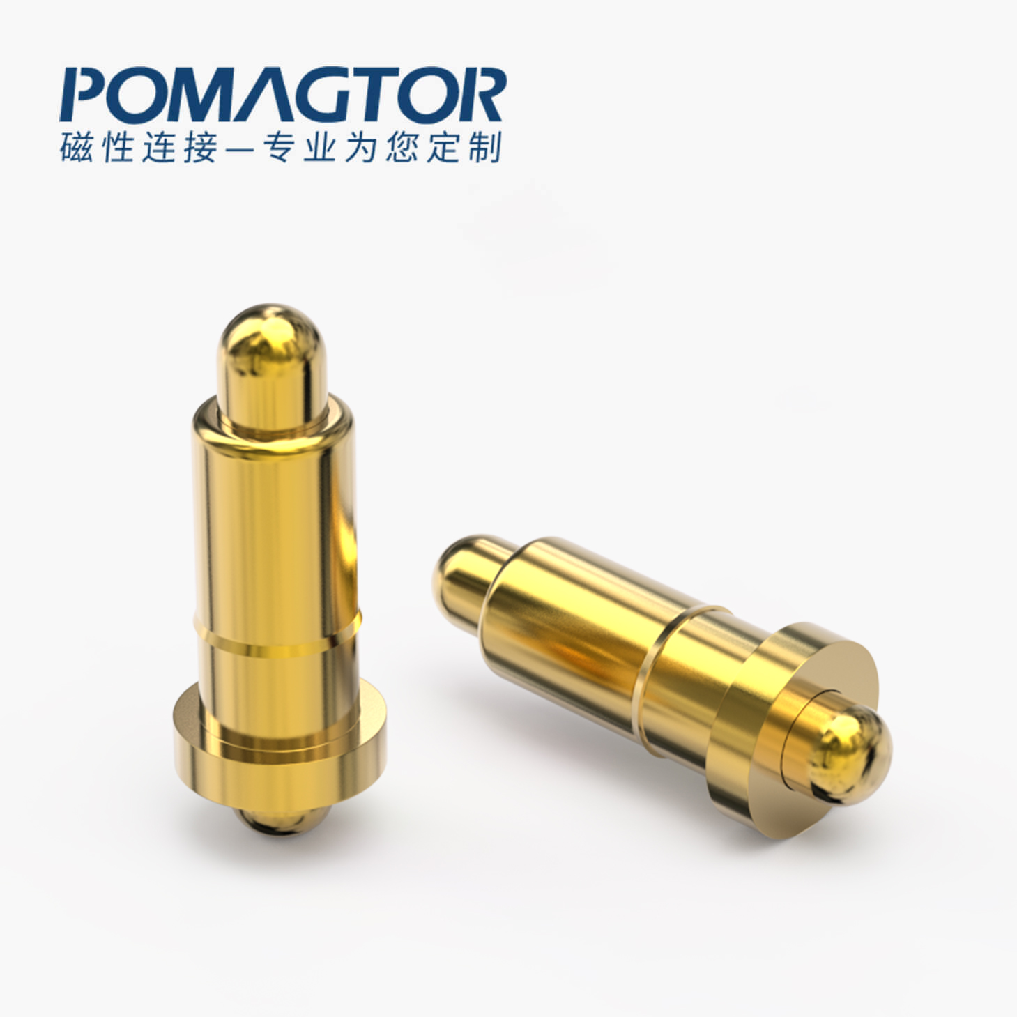 弹簧针 双头式：电镀黄铜Au1u，电压12V，电流1A，弹力10000次+，工作温度-40°~150°