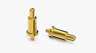 弹簧针 DIP式：电镀黄铜Au3u，电压5V，电流1A，工作行程0.5mm:40&plusmn;15gf，弹力10000次+，工作温度-30&deg;~85&deg;