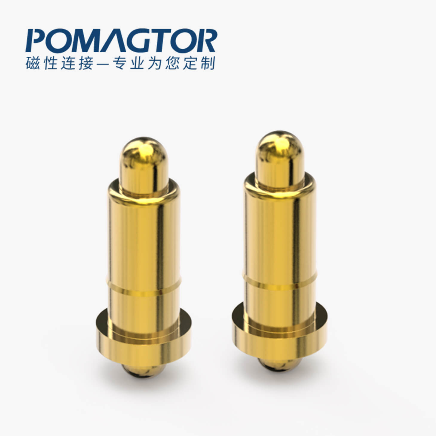 弹簧针 双头式：电镀黄铜Au1u，电压12V，电流1A，弹力10000次+，工作温度-40°~150°