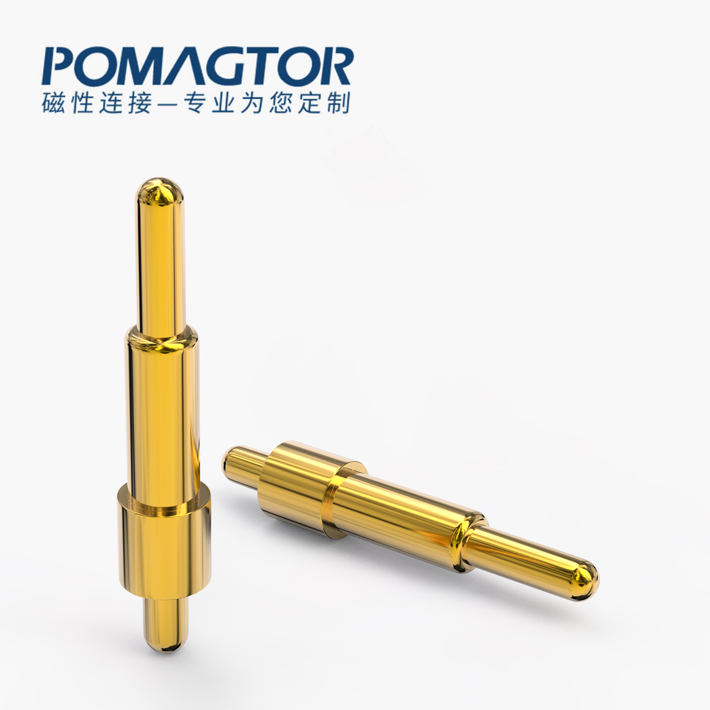 弹簧针 双头式：电镀黄铜Au1u，电压12V，电流1A，弹力10000次+，工作温度-40°~150°