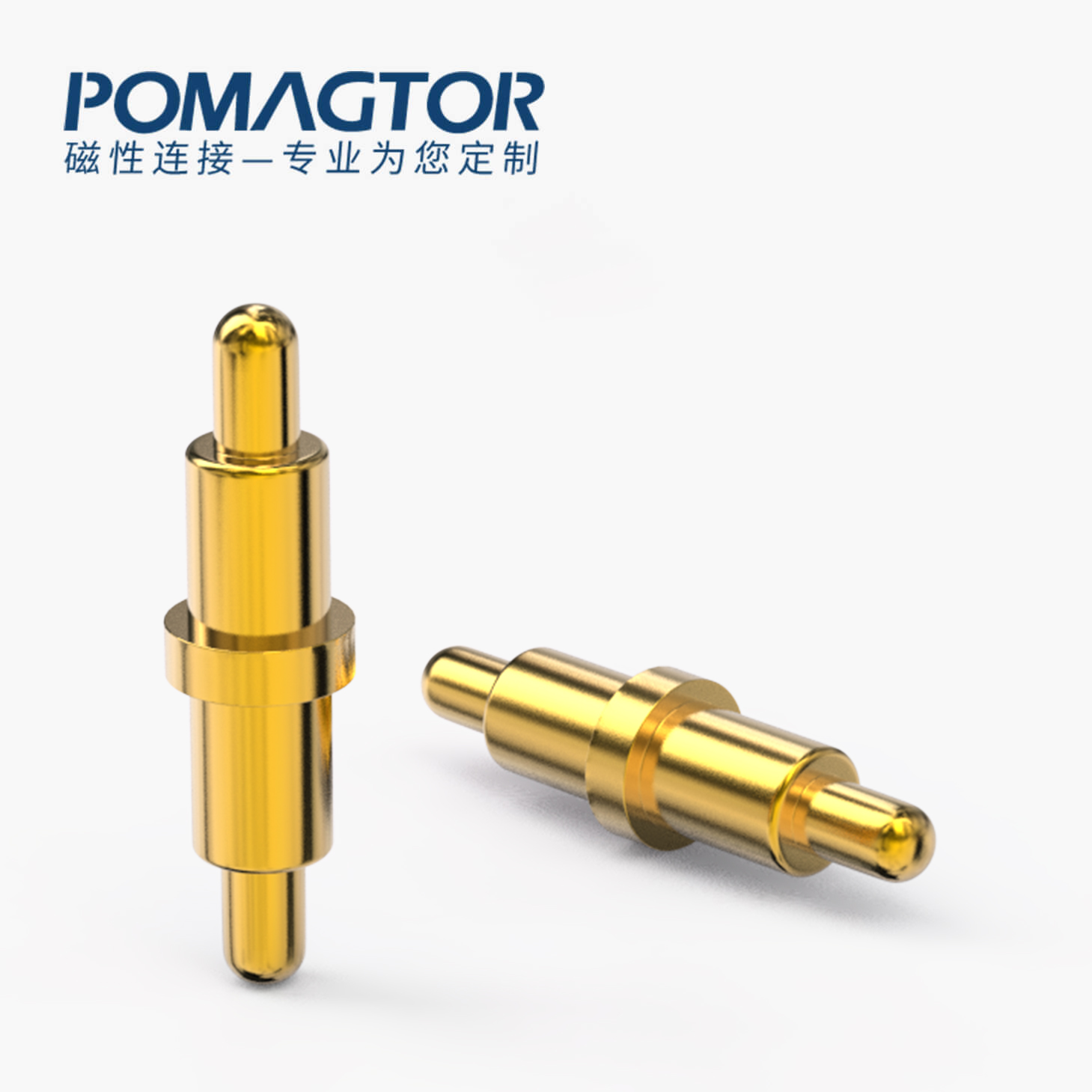 弹簧针 双头式：电镀黄铜Au1u，电压12V，电流1A，弹力10000次+，工作温度-40°~150°