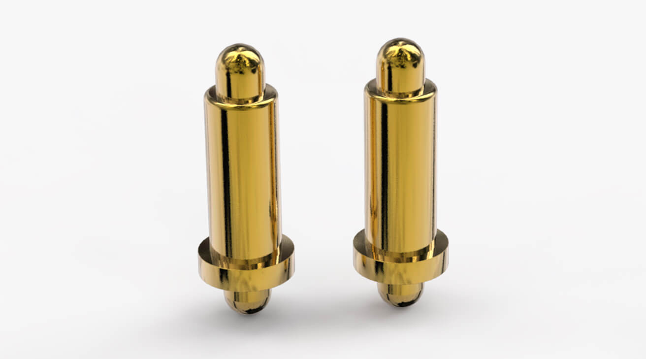 弹簧针 双头式：电镀黄铜Au1u，电压12V，电流1A，弹力10000次+，工作温度-40&deg;~150&deg;