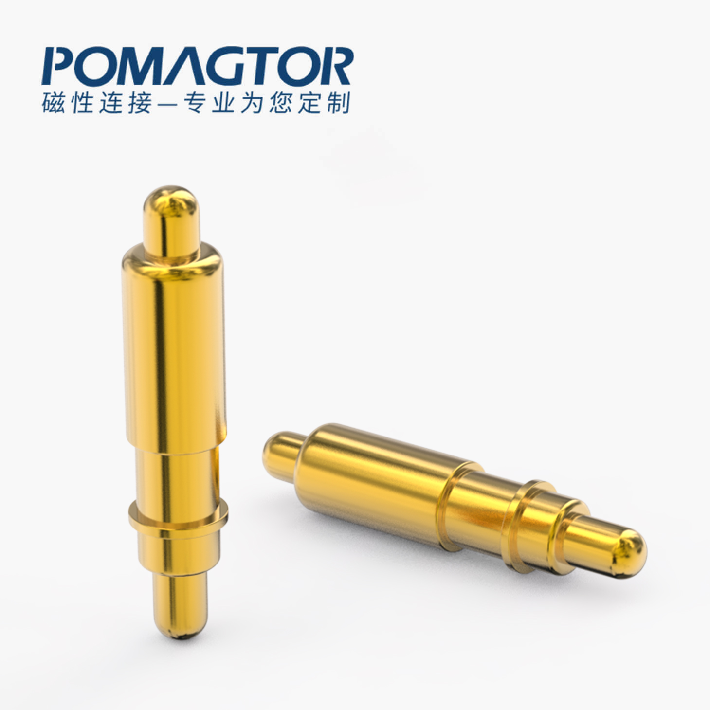 弹簧针 双头式：电镀黄铜Au1u，电压12V，电流1A，弹力10000次+，工作温度-40°~150°