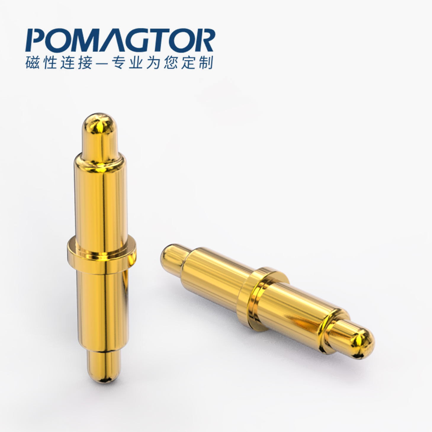 弹簧针 双头式：电镀黄铜Au1u，电压12V，电流1A，弹力10000次+，工作温度-40°~150°
