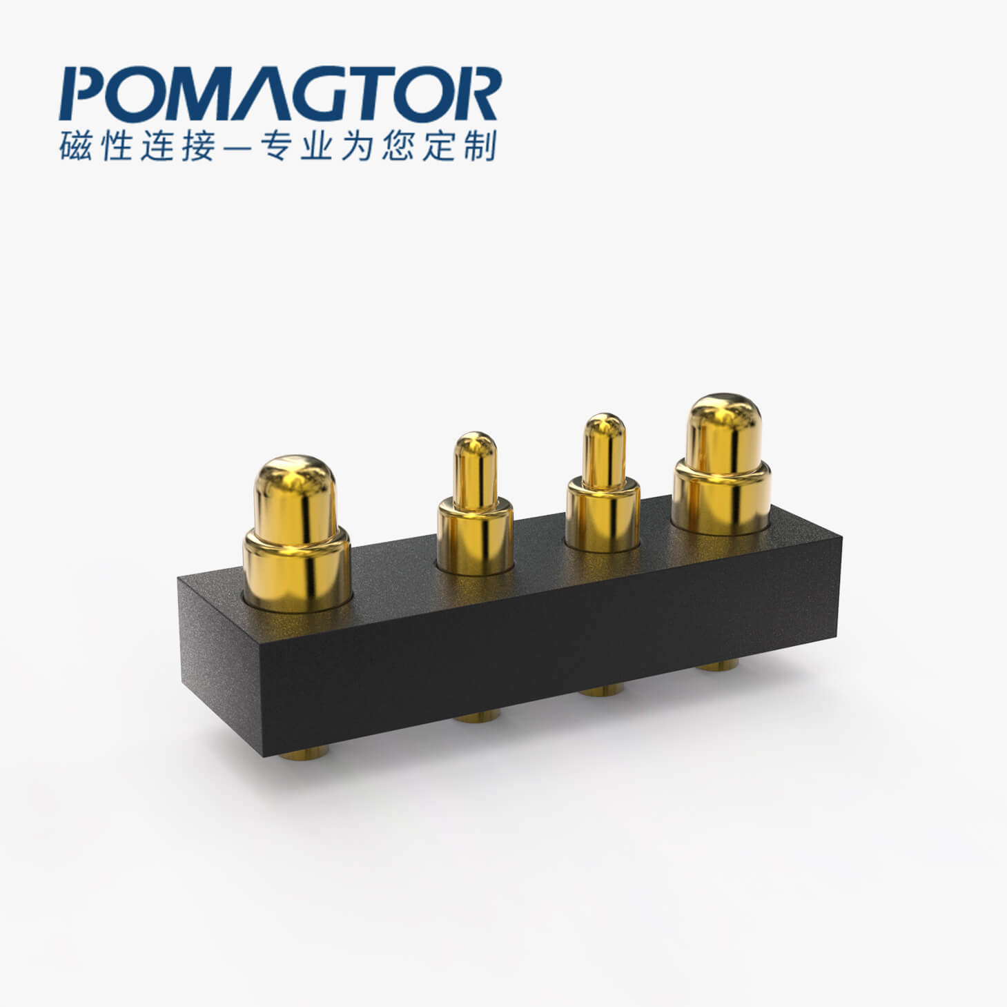 弹簧针连接器 DIP式：4PIN，电镀黄铜Au10u，电压12V，电流1.2A，工作行程0.5mm:150gfMax，弹力30000次+，工作温度-30°~85°