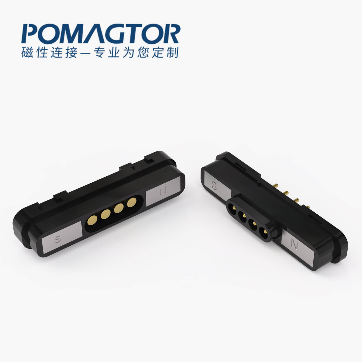 磁吸连接器 TK磁性系列：4PIN，电镀黄铜Au5u，电压12V，电流2A，工作行程0.8mm:50±20gf，弹力30000次+，工作温度-30°~85°