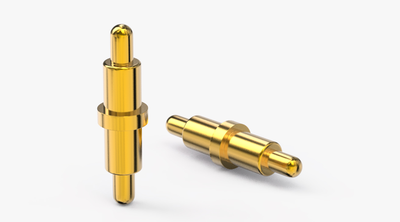 弹簧针 双头式：电镀黄铜Au1u，电压12V，电流1A，弹力10000次+，工作温度-40&deg;~150&deg;