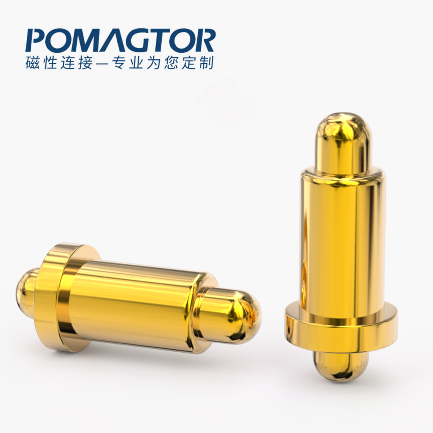 弹簧针 双头式：电镀黄铜Au1u，电压12V，电流1A，弹力10000次+，工作温度-40°~150°