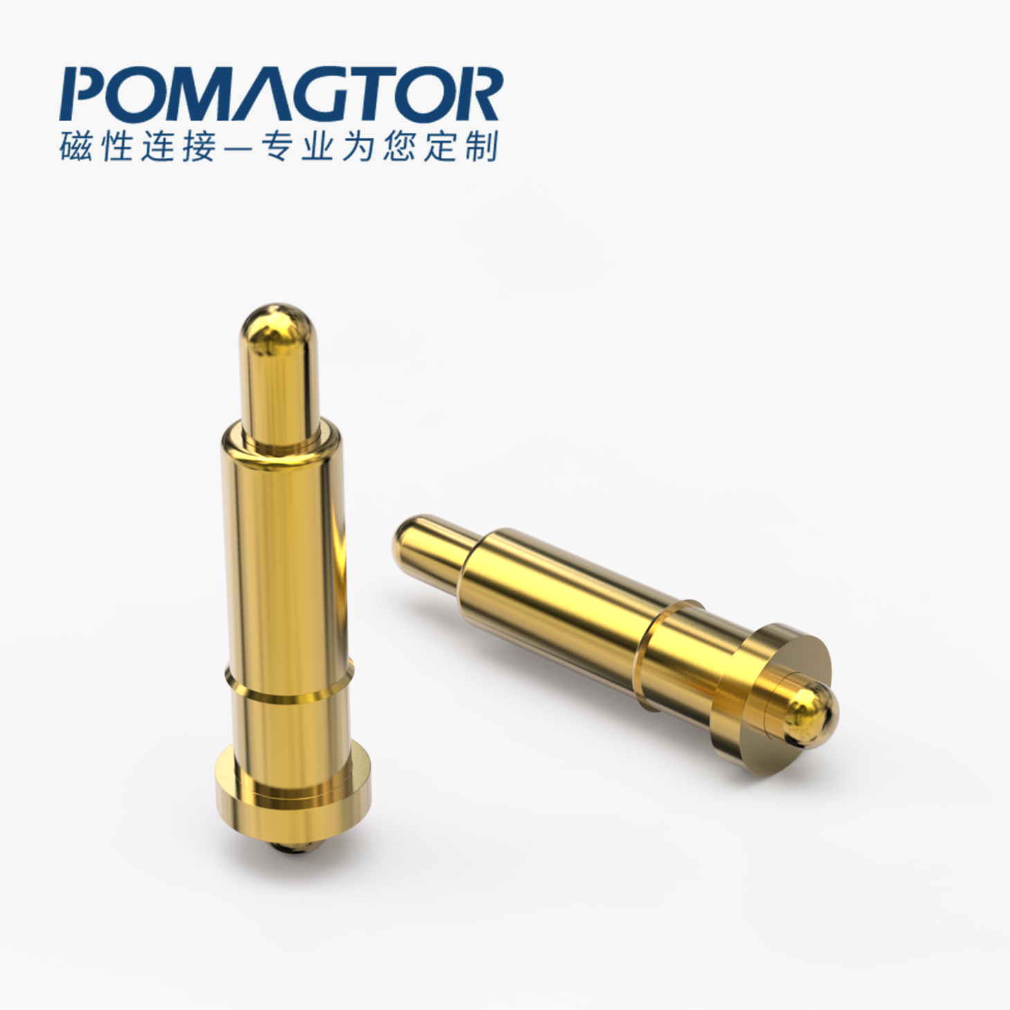 弹簧针 双头式：电镀黄铜Au1u，电压12V，电流1A，弹力10000次+，工作温度-40°~150°