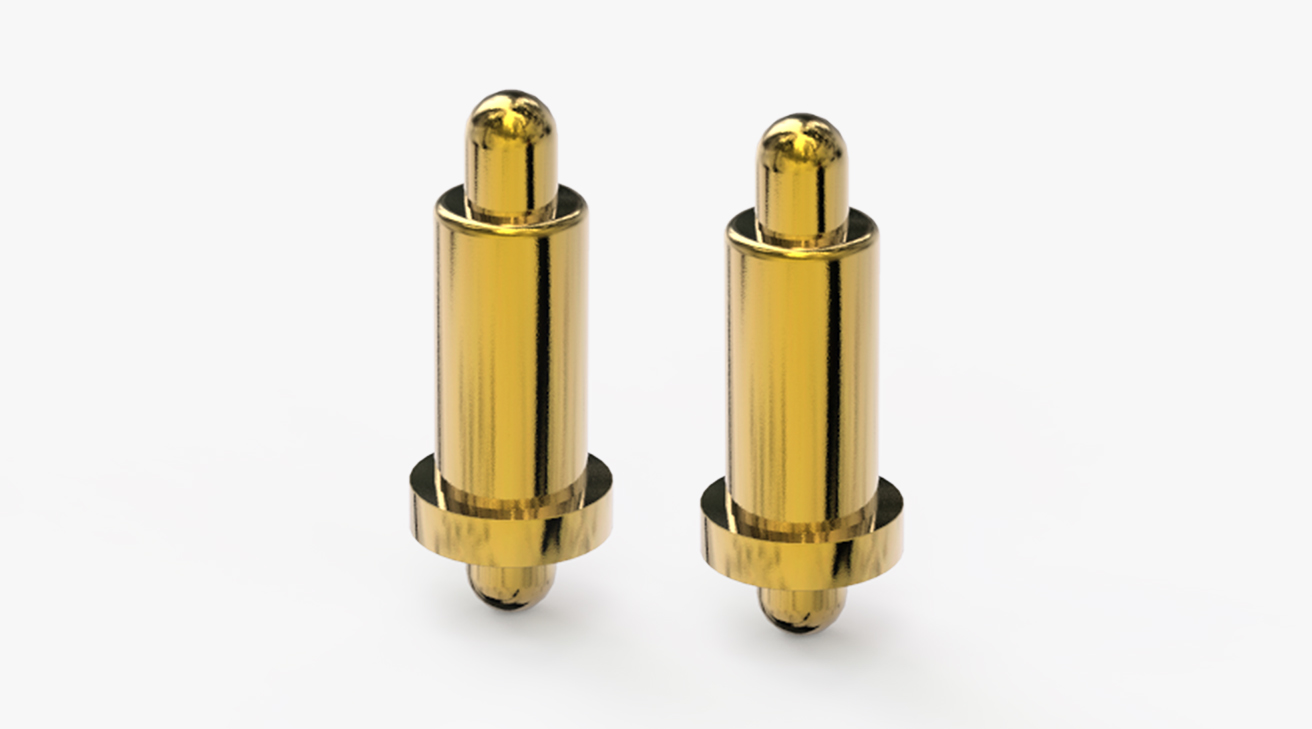 弹簧针 双头式：电镀黄铜Au1u，电压12V，电流1A，弹力10000次+，工作温度-30&deg;~85&deg;