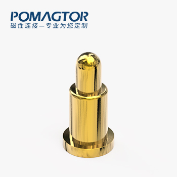 弹簧针 SMT式：电镀黄铜Au1u，电压12V，电流1A，弹力10000次+，工作温度-40°~150°