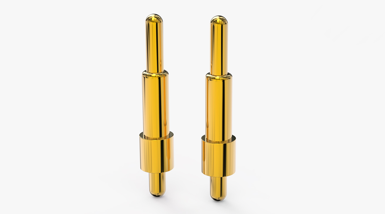 弹簧针 双头式：电镀黄铜Au1u，电压12V，电流1A，弹力10000次+，工作温度-40&deg;~150&deg;